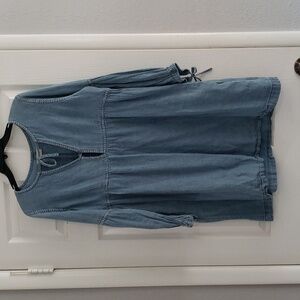 Madewell Linen Cotton Peasant Dress